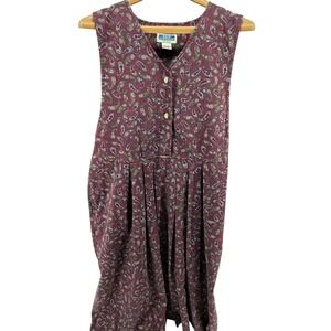 Vintage Bryn Connelly Petite Dress Sleeveless Paisley Print Casual Size‎ 12
